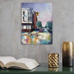 Lumière sur Jersey, peinture contemporaine à l’huile sur toile de lin par Florence Yangui