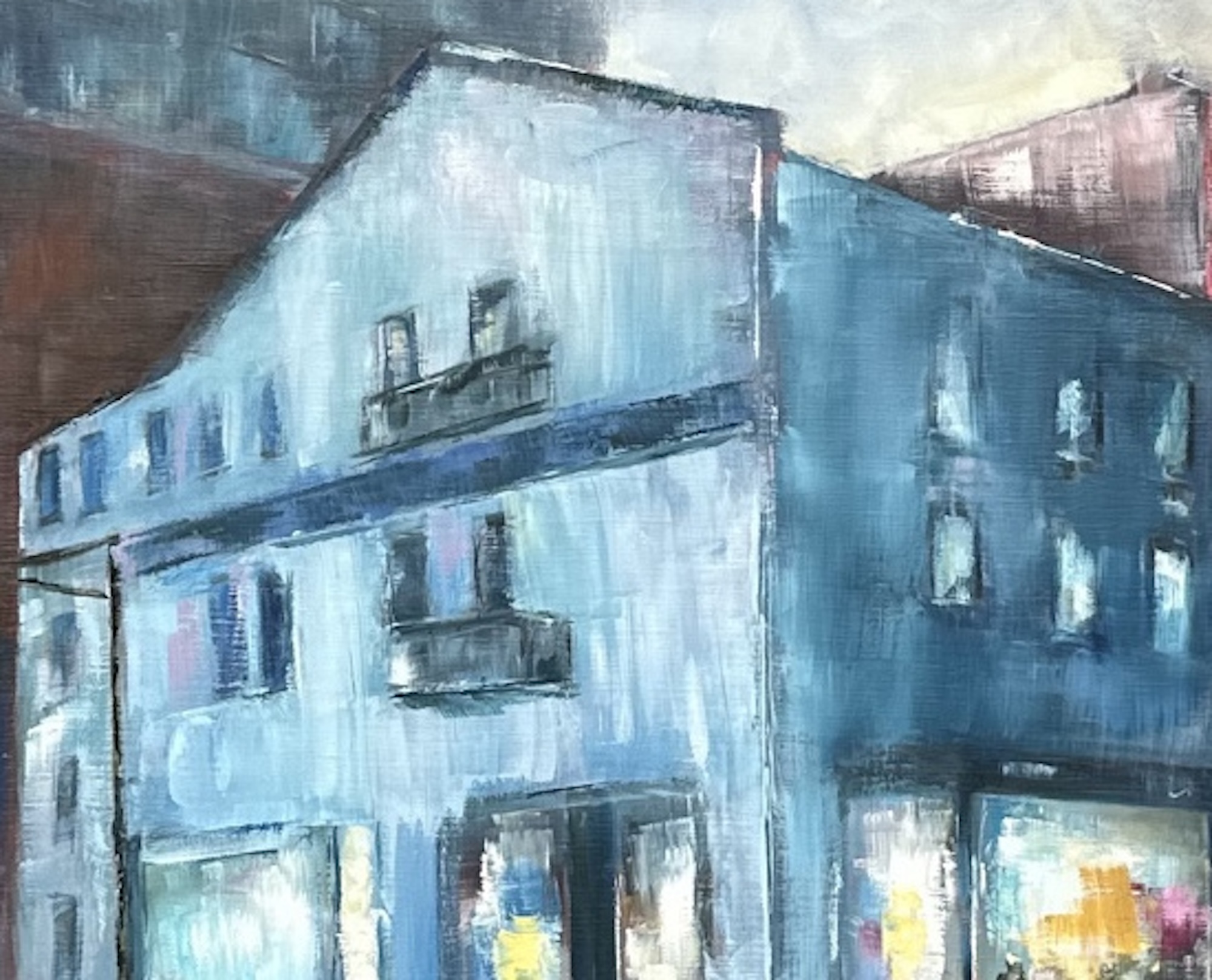 La ville en passant – détail : Façades bleues – Florence Yangui