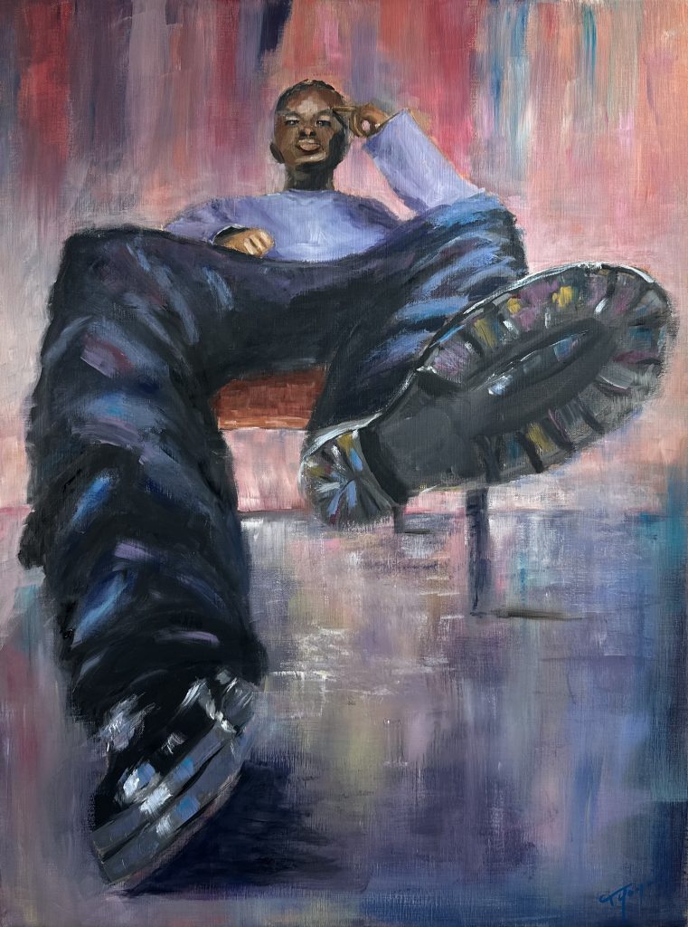 Rien à prouver, huile sur toile de lin, 80 × 60 cm, Florence Yangui, 2026