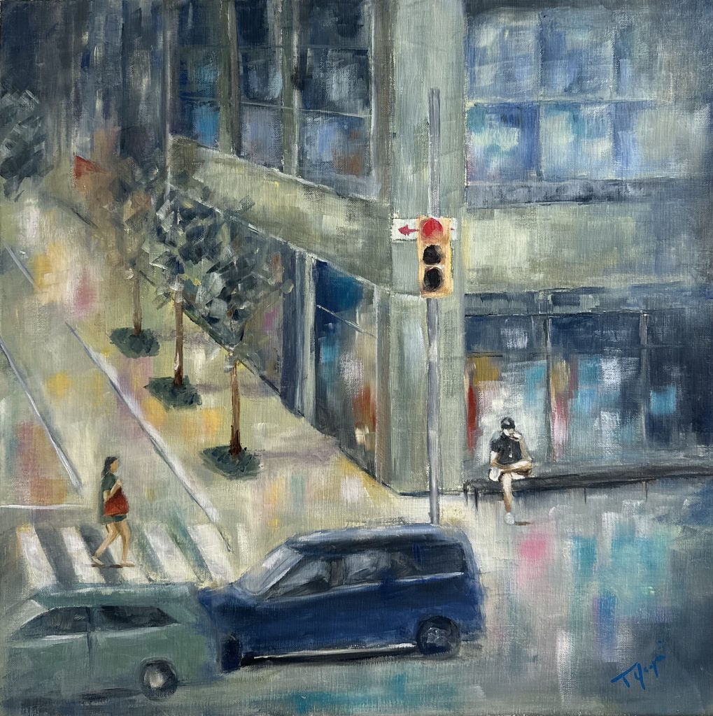 Peinture urbaine contemporaine Pendant ce temps – Florence Yangui