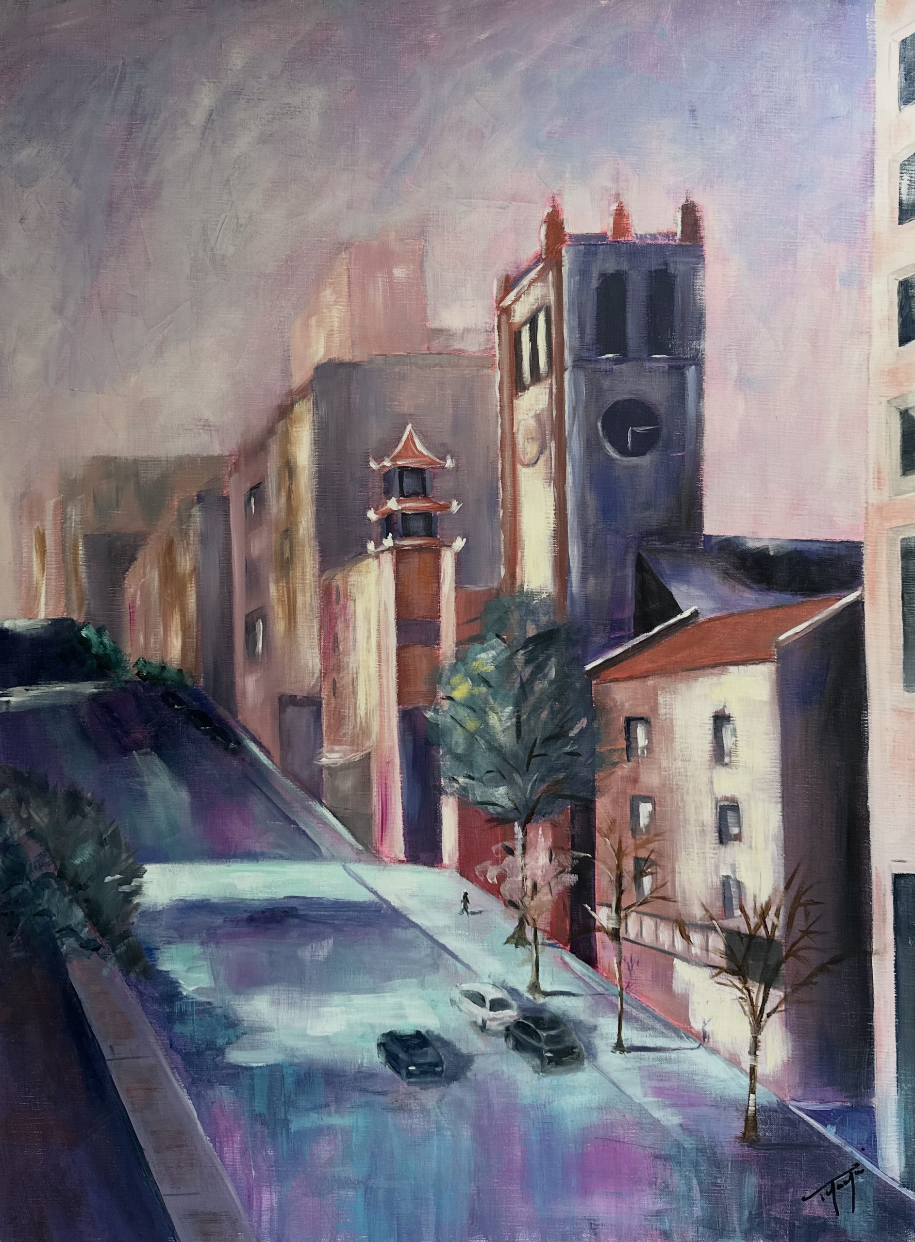 Quelque part en ville – peinture urbaine contemporaine de Florence Yangui